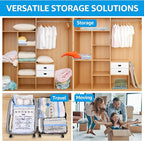 BoxLegend Vacuum Storage Bags with Large Hand Pump 15 Combo (1X-Jumbo, 2 Jumbo, 5 Large, 5 Medium, 2 Small) Thickened Vacuum Seal Bags for Clothing Pillow Comforters Bedding,1 Large Pump