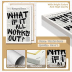 Drimiler Retro Black And White Newspaper Poster What If It All Works Out Canvas Wall Art Positive Affirming Quote Minimalist Prints Painting For Home Bedroom Dorm Wall Decor 12x18in Wframed