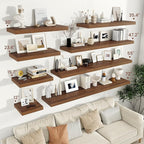 Vivelove Wide Floating Shelves for Wall 12 Inch Deep, 47.2" X 12" X 2" Floating Shelf, 2 Inch Thick Shelf for Living Room Bathroom Bedroom Kitchen Book Room, Rustic Farmhouse Decor Set of 2, Walnut