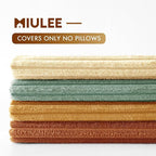 MIULEE Boho Farmhouse Throw Pillow Covers 20x20 Inch Set of 4 Summer Modern Natural Decorative Cushion Covers Soft Corduroy Spring Decor for Couch Bed Sofa Living Room Orange Teal Gradient Series
