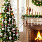 20pcs Christmas Ornaments Christmas Tree Decorations Hanging Acrylic Snowflake Icicle Crystal Ornaments with Drop Pendarts for Christmas Decorations Indoor Xmas Tree Winter New Year Party Supplies