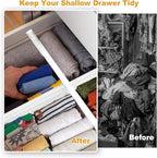 6 Pack Drawer Dividers for Clothes, 4" High 10.6"-16.9" Adjustable Drawer Dividers Expandable Dresser Drawer Organizer, Clear Drawer Separators for Clothes, Underwear, Cosmetic, Kitchen Utensils