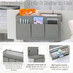 Edudif Dual-purpose Bedside Caddy Bedside Organizer, Bed Caddy with 6 Pockets, Versatile Bedside Storage Solution Magazine Remotes holder, ideal for Home, Dorm, Hospital, Crib Bed