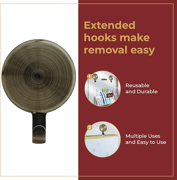 Haute Decor Attract Magnetic Hanger, 1 Pack - Strong Magnet Hook for Metal Doors and Surfaces