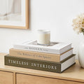 JARLINK Beautiful Decorative Books, Set of 3 Stackable Fake Books for Coffee Table, Shelf & Mantel Decor - Modern Home Decor W/Hidden Storage for Photos, Keepsakes & Living Room Styling, Olive Green