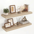 Acovy 32 Inch Floating Shelves, 3D Textured Wood Grain, 32"x9.25"x1.5" Inch Deep Floating Shelves for Wall, Wooden Shelves for Bathroom, Bedroom, Living Room, Vintage White Oak, 2 Pieces