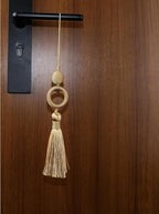 2 Pack Tassel 12 Inch Key Tassel with 4 Inch Cord Loop, Handmade Tassel with Wooden Ring, DIY Accessories for Home Decoration (Gold)