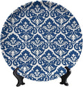 Turkish Decorative Plates, 6 Inch, Navy Blue Round Display Plate, Handmade Ceramic Ornament, for Display Living Room Kitchen Closet Table Decor