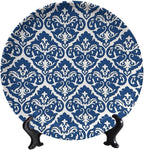 Turkish Decorative Plates, 6 Inch, Navy Blue Round Display Plate, Handmade Ceramic Ornament, for Display Living Room Kitchen Closet Table Decor