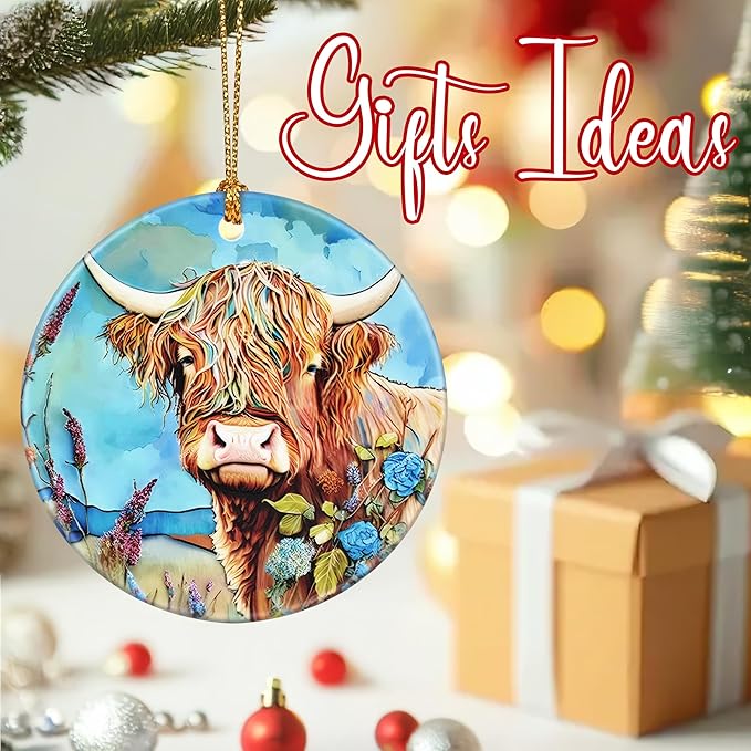 Christmas Ornaments, Cow Ornament, Christmas Tree Ornaments, Xmas Decorations, Holiday Decorations, Gifts for Cow Lovers, Holiday Party Gifts, and Xmas Gift Ideas