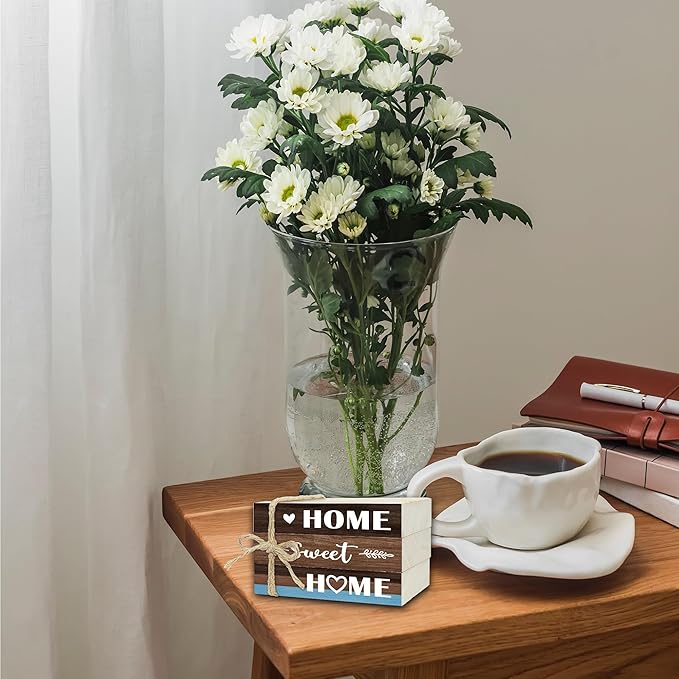 Mini Decorative Books For Home Decor, Small Wood Book Stack For Table Decor, Home Sweet Home decoration Books For Living Room Bookshelf, Farmhouse Stacked Books decoration（L48)