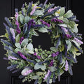 Lavender Wreaths for Front Door, 20 inch Artificial Farmhouse Wreaths for Wall Window Party Wedding Decor Indoor Outdoor Spring Summer Fall Decoration