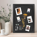AKTOP Black Cork Board with Linen 16.7" X 11", Small Framed Bulletin Board for Wall, Hanging Pin Board Picture Board for Home Office Decor, Cute Vision Board with 8 Pushpins
