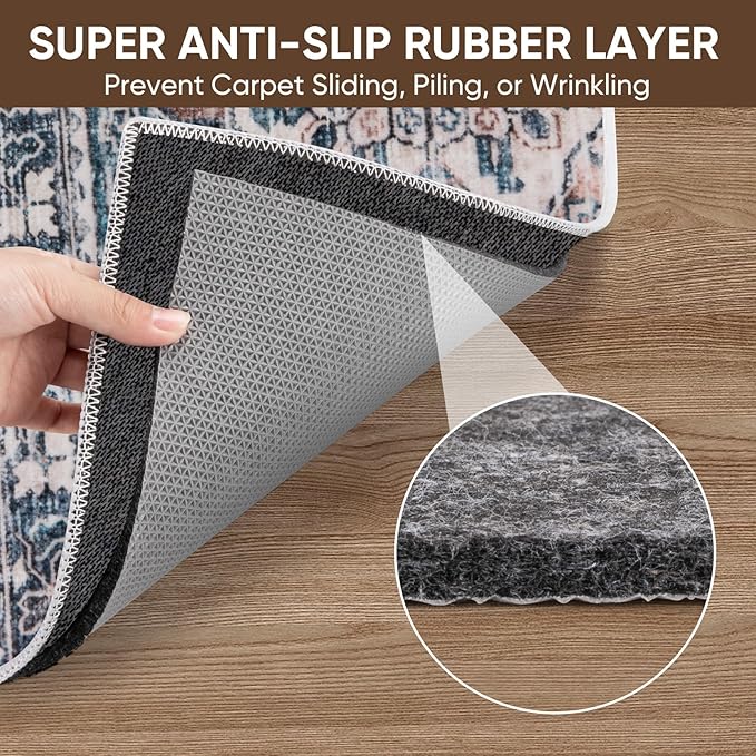 BALEINE Felt Non Slip Rug Pads, Extra Large 1/4" Thick Felt and Rubber Backing, Shock Absorbing Carpet Pad for All Carpets and Hardwood Floors (2x3 Ft)