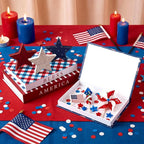 Thyle 4th of July Fake Decorative Books Wooden Star Table Signs Faux Stars Patriotic Decor Farmhouse Decoration Books for Independence Day 250th Anniversary Party Office Home Shelf Table Decor