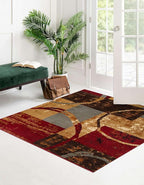 Unique Loom Barista Collection Area Rug - Kouillou (7' 1" Square, Multi/Brown)