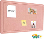 Large Bulletin Board - Foldable 24x36 Inches Cork Board Alternative, Self-Adhesive Felt Bulletin Board for Wall, Home Office Classroom Decor