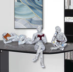 3 Pcs Pulp Reading Women Figurine Decor Thinker Statue Modern Abstract Art Sculpture Resin Collectible Reading Figurines for Living Room Desk Table Bookshelf Shelf Office Desktop Home Decoration