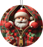 Jabihome Christmas Ornaments 2025, Exchange for Women, Men, Collectible Dated Year Ornaments for Tree, Unique Acrylic Suncatcher, Printed Stained Glass Effect Decor (Santa's Gifts)