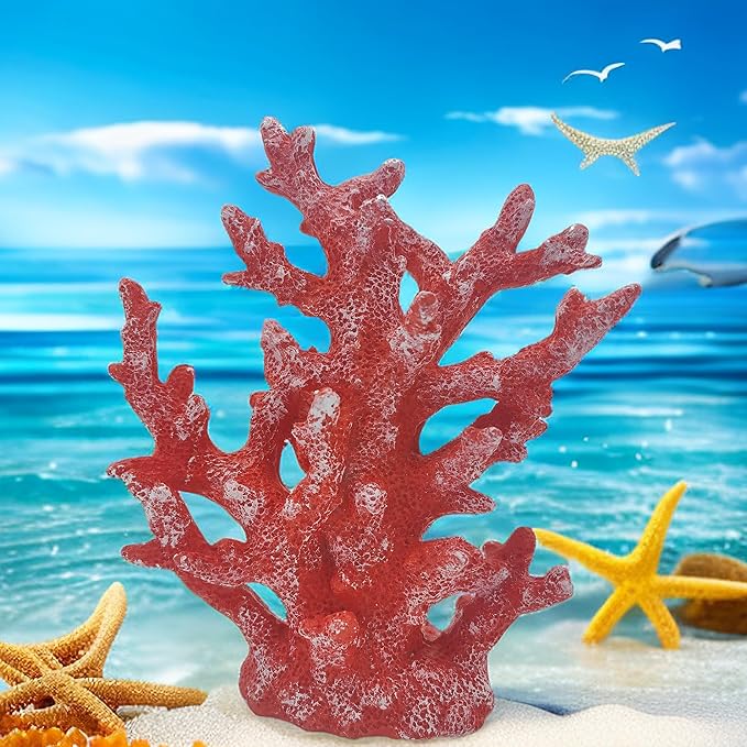 Etlemonde Beach Coastal Decor Coral Reef Home Decor Coral Statue Sculpture Home,Desk,Bathroom,Desktop Shelf Statue,Marine Themed Gifts