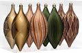 JORNOY Finial Drop Christmas Ornaments for Tree Decorations, 150mm/6inch Shatterproof Plastic Hanging Large Tear Drop Baubles Bulk for Holiday Home Party Decor with String, 8 Pack, Earth Tone