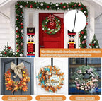 PECULA 4 Pack 14” Wreath Hangers for Front Door, Wreath Door Hanger 40lb Load-Bearing, Metal Wreath Hanger for Welcome Sign, Door Wreath Hanger for Halloween, Easter, Christmas Decorations (Black)