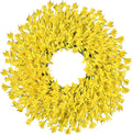 26 Inch Spring Wreaths for Front Door Large Easter Valentines Forsythia Floral Summer Spring Door Wreaths Outdoor All Season Spring Decorations for Home Porch Room Window Wall Farmhouse Decor (Yellow)