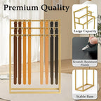 Retail Belt Display Stand,Floor Mounted Belt Hanger, Metal Men Belt Organizer,Commercial Tie Scarf Purse Display for Clothing Retail and Home (Gold)