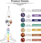 JOVIVI Double Heart Tree of Life Hanging Ornament 7 Chakra Reiki Healing Crystals Stones Gemstone Meditation Window Wall Hanger for Feng Shui Yoga Home Indoor Decor