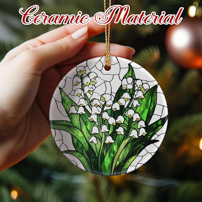 Flower Hanging Ornament, Christmas Ornaments, Xmas Decorations for Tree, Ornaments for Christmas Tree, Holiday Ornament, Flower Themed Gifts, Holiday Party Gifts, Xmas Gift Ideas - Lily of The Valley