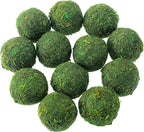 Biubee 12Pack Decorative Faux Dried Moss Balls- 2.2" Artificial Green Plant Mossy Globes Handmade Sphere Moss Gift for Home Dough Bowl Vase Chinoiserie Decors Party Wedding Display