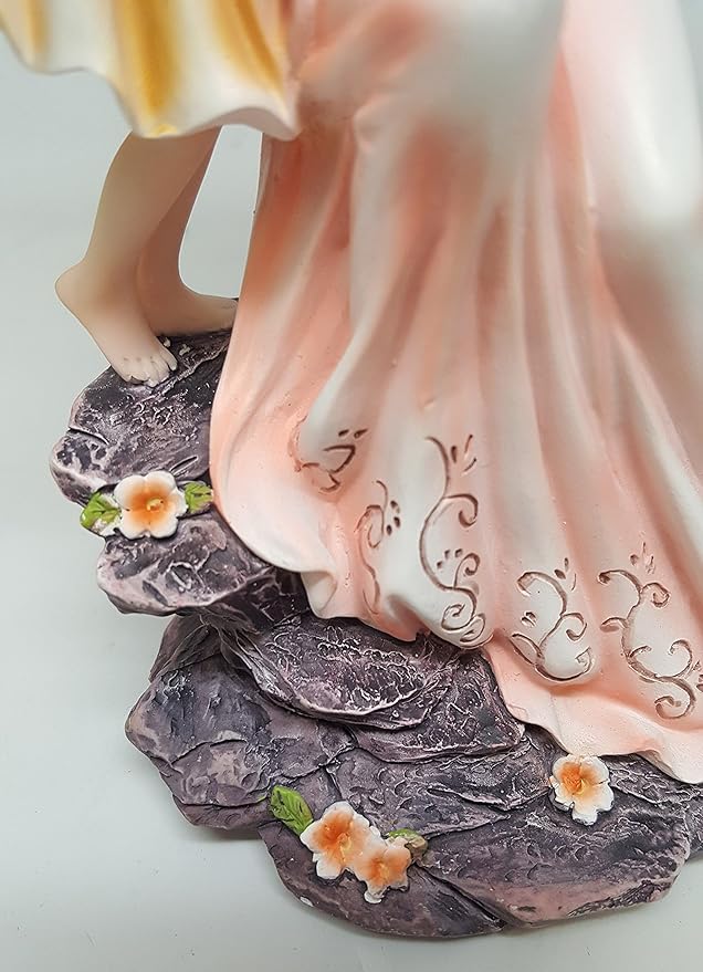 Mother and Baby Fairy Figurine, Hand-Painted Resin Statue for Home Decor, 8-Inch Collectible