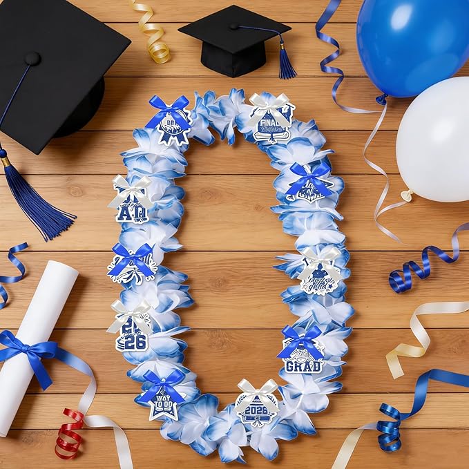 Leis for Graduation 2026, Artificial Flower Wreath with Cards Graduation Lays Gifts, Congrats Grad for High School