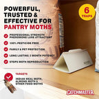 Catchmaster Pantry Pest & Moth Traps 6-Pk, Bug Killer for Kitchen Storage & Pantry Cabinet, Sticky Moth Traps for House, Glue Trap to Protect Pet Food, Kitchen Cabinets Storage