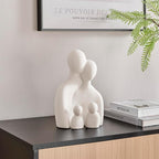Danya B. Hans Cream Abstract Nesting Three Piece Family of 4 Decorative Accent Matte Ceramic Sculpture Figure Set