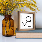 6 Inch Home Sign Decor, Wooden Family Room Wall Decor for House Art, Indoor Entryway Shelf Table Tiered Tray Mantel Rustic Farmhouse Decoration