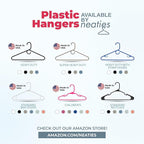 Neaties Plastic Hangers 50 Pack (60 Count) – Made in The USA – 6lb Capacity Standard Clothes Hangers with Notches and Reinforced Edges for Dresses, Lingerie, Shirts, Pants, and Jackets – White & Gray