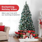 Prextex 36-Pieces Christmas Ornaments Set - Shatterproof, Festive Olive Green Christmas Tree Balls Decorations in 3 Sizes and 6 Styles with Hanging Loops for Tree, Wreath, Dazzling Holiday Party Decor
