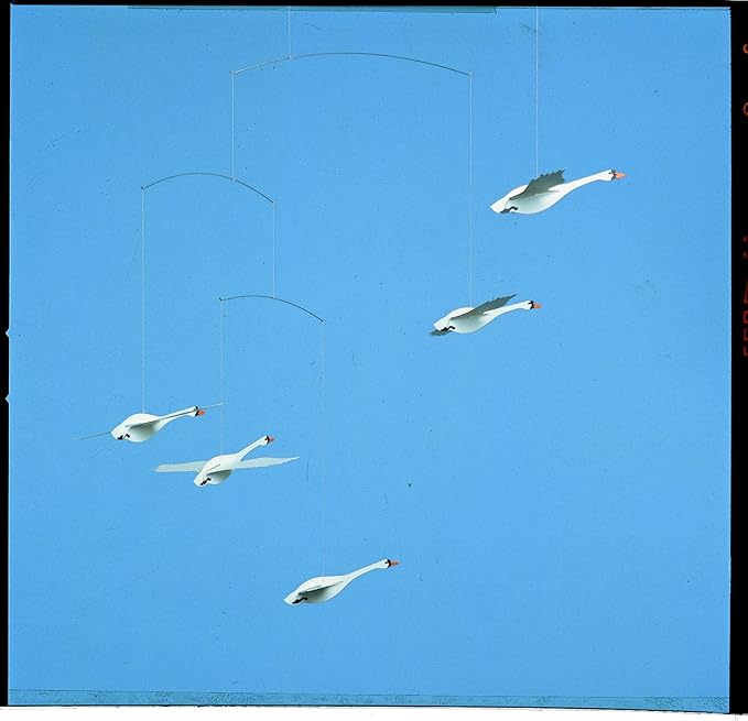 Scandinavian Swan Hanging Mobile - 22 Inches - Handmade in Denmark