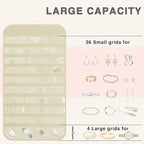 2-Pack Hanging Jewelry Organizer Storage, 40 Pockets 36 Hooks Necklace Earring Bracelet Ring Organizer, Double - Sided Design, Beige