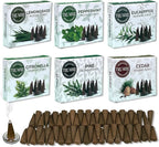 TRUMIRI Leafy Incense Cones - Variety Pack - Total 60 Cone Incense (6 Scents x 10 Conos) - Citronella Lemongrass Eucalyptus Peppermint Cedar Pine - Cone Incense Scents - Insense Cones - Incent Cone