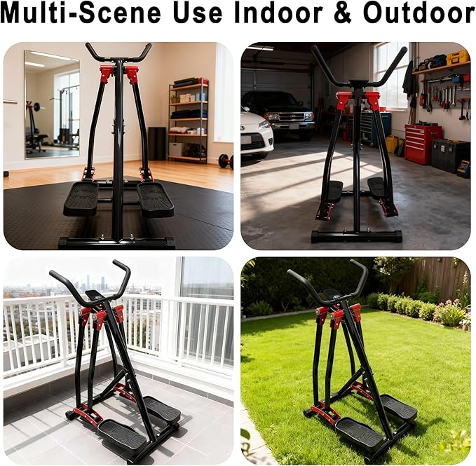 ZeHuoGe Air Walking Elliptical Machine - Foldable Cardio Cross Trainer Glider for Full-Body Low-Impact Exercise with LCD Display Ideal for Home Gym