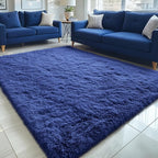 OLANLY 5x7 Machine Washable Large Area Rugs for Living Room, Bedroom, Soft Fluffy Shaggy Bedside Rug, Indoor Floor Carpet for Kids Girls and Boys, Dorms, Nursery, Home Decor Aesthetic, Navy Blue