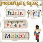 Lineshading 4 Pcs Christmas Table Decorations Wooden Nutcracker Fairy Ballet Merry Christmas Table Centerpiece Decorative Soldier Fairy Ballet Block Signs Gift for Xmas Home Kitchen Tier Tray Decor