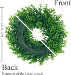 U'Artlines 20" Front Door Wreaths Artificial Spring Summer Greenery Hanging Garland for Home Wedding Wall Window Decoration (20'' Boxwood,1)