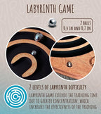 Wooden Balance Board Maze, Fun Fitness Tool for Kids and Adults, Wobble Balance Board, Natural Beech Wood Montessori Toy, Core Strength, Fitness, Training, Physical Therapy