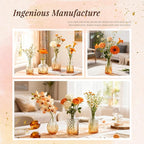 Der Rose Glass Bud Vases Set of 32 Small Amber Flower Vases for Rustic Wedding Centerpieces Table Decorations and Home Office Decor(Amber)