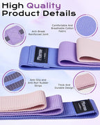 Fabric Resistance Bands for Working Out - Booty Bands for Women Men with Workout Bands Guide, Exercise Bands Resistance Bands Set for Leg, Butt, Glute Bands for Home Gym Fitness, Yoga, Pilates
