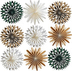 9PCS Mini Christmas Snowflake Ornament - Christmas Paper Hanging Decorations, Paper Ornament for Xmas Tree, Boho Style Indoor Holiday Home Decor