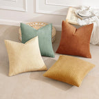 MIULEE Boho Farmhouse Throw Pillow Covers 20x20 Inch Set of 4 Summer Modern Natural Decorative Cushion Covers Soft Corduroy Spring Decor for Couch Bed Sofa Living Room Orange Teal Gradient Series
